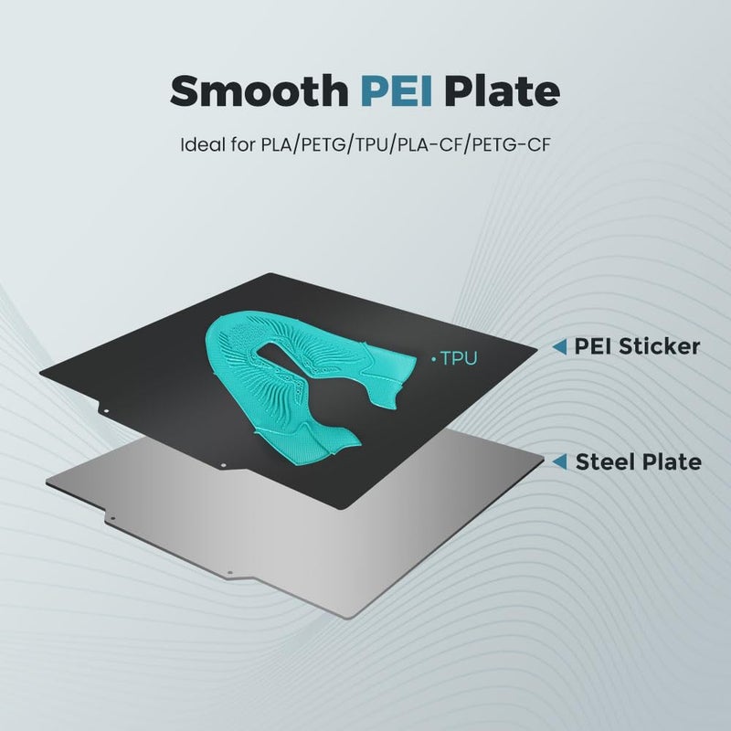 FLASHFORGE AD5M (Pro)/ AD5X 3D Printer Smooth PEI Plate, Upgrade Magnetic Flexible PEI Sticker Sheet, Glue-Free Print with PLA, TPU, Carbon Fiber Filaments - Image 3